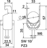 OBO Saddle Clamp 2056 22-28mm Steel hot-dip galvanized – 1186722