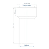 POLOPLAST PO Adapter from socket to spigot end for other materials POLO-KAL DN 125/135-142mm – 02853
