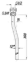SCHMIEDL Anschlussrohrgarnitur 1/2" 300mm   – GS0315