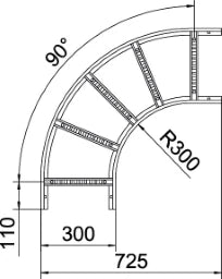 OBO Bogen 90° für Kabelleiter 60x300 Stahl b andverzinkt  – 6225044