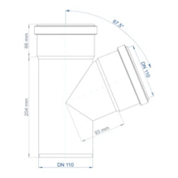 POLOPLAST PO Abzweig POLO-KAL NG DN 110/110/67Grad   – 02231