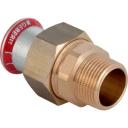 GEBERIT GE Mapress Carbon Steel Flat-Sealing Transition Fitting d22mm x R1 Galvanized – 25329