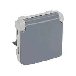 LEGRAND Steckdose (SL) 1-fach IP44 Feuchtraum Mo dular Plexo 55 grau  – 069575