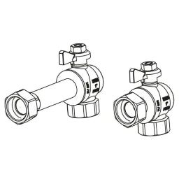 REHAU REHAU Eckkugelhahn-Set G1 für HKV/HKV-D/HLV Edelstahl  – 13152241001