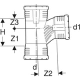 GEBERIT GE Silent-Pro Carve Branch 3 Sockets 87.5 Deg. d110/110mm Silent-Pro SuperTube – 393.542.14.1