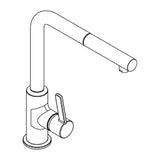 KLUDI Kludi L-INE-S Single Lever Sink Mixer with Pull-Out Spout, chrome – 408510575