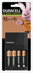 DURACELL Fast Charger for 4x AA/AAA Batteries incl. 2x AA / AAA NiMH Rechargeable Batteries each – 118577