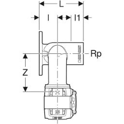 GEBERIT GE FlowFit Double angle stop valve IG RG+ d16 x Rp1/2 x d16mm – 620.830.00.1