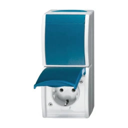 BUSCH-JAEGER FR AP Kombi Schuko/Toggle Ocean IP44, gray/blue-green – 2CKA001684A0316