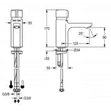 KWC AUSTRIA KWC self-closing pillar tap DN15, brass, polished, chrome-plated – 2030036163