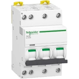 SCHNEIDER ELECTRIC Acti9 iC40N - Miniature Circuit Breaker - 3 P+N - 13A - C Curve - 6kA/10kA – A9P54713