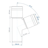POLOPLAST PO Branch POLO-KAL XS DN 40/40/67Degrees - 102207