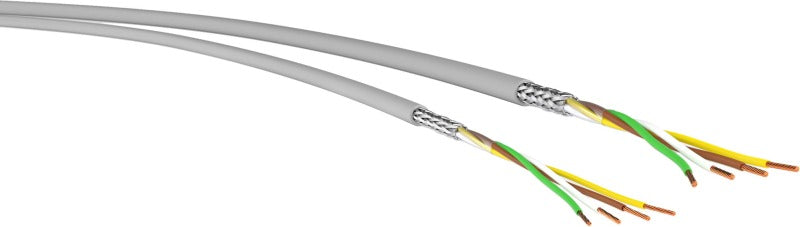 Electronic control cable with tinned copper braid shielding LiYCY 7X1 GR Eca cut length