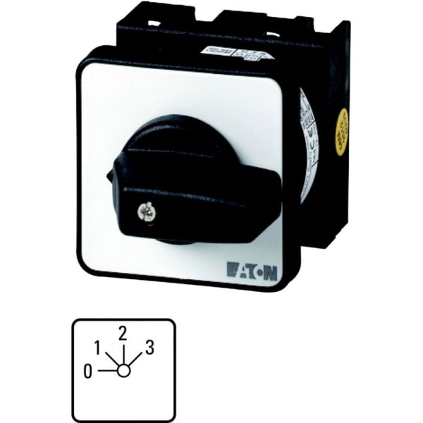 Stufenschalter, T0, 20 A, Einbau, 2 Baueinheit(en), Kontakte: 3, 45 °, rastend, mit 0-Stellung, 0-3, Abwicklungs Nr. 8241 – 050716