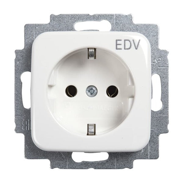 SCHUKO socket outlet insert with imprint EDV alpine white - Reflex SI – 2CKA002011A3074