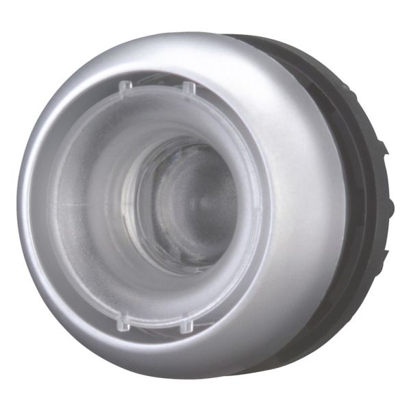 Pushbutton, RMQ-Titan, momentary, without pushbutton plate, front ring titanium – 216602