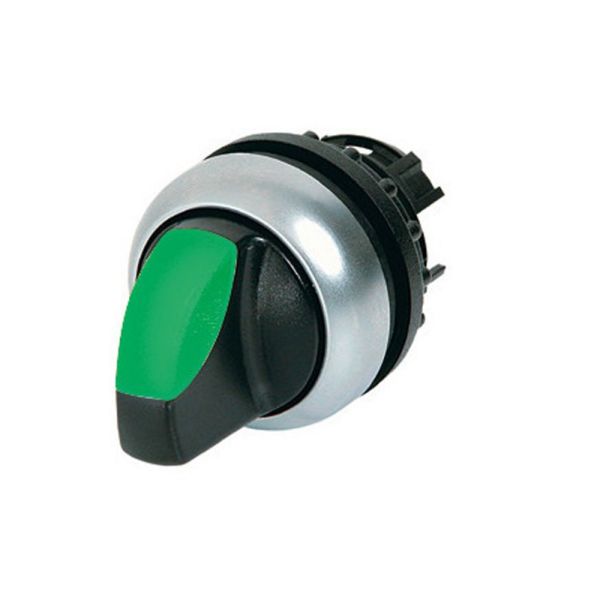 Leuchtwahltaste, RMQ-Titan, mit Knebelgriff, tastend, 2 Stellungen, grün, Frontring Titan – 216816