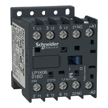 Leistungsschütz, 3p+1Ö, 4kW/400V/AC3, 9A, 24V DC – LP1K0901BD