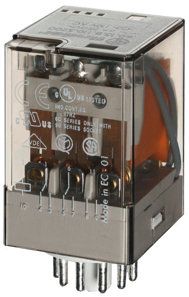 Plug-in Relay, LED, 3 W 10A, Coil 230VAC – 60.13.8.230.0050