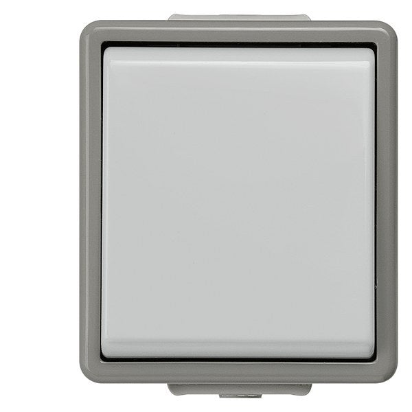 DELTA surface-mounted IP44, AP dark grey/light grey 1-gang switch, 10A 250V 66x 75mm – 5TA4701