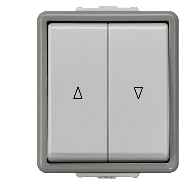 DELTA fläche IP44, AP dunkelgrau/hellgrau Jalousietaster mit elektrischer Ver. – 5TD4708