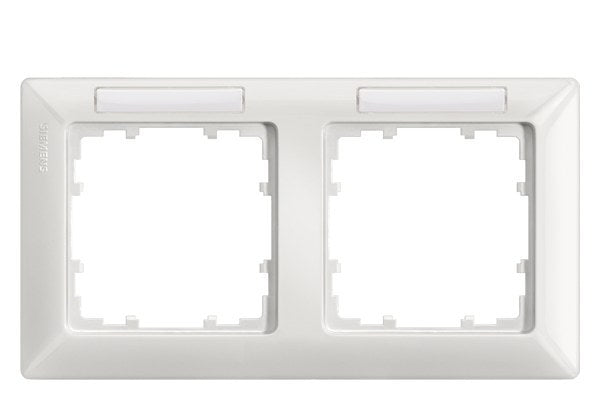 DELTA line, titanweiß Rahmen, 2-Fach, 151x 80mm waagerecht, mit Beschriftungs. – 5TG25521
