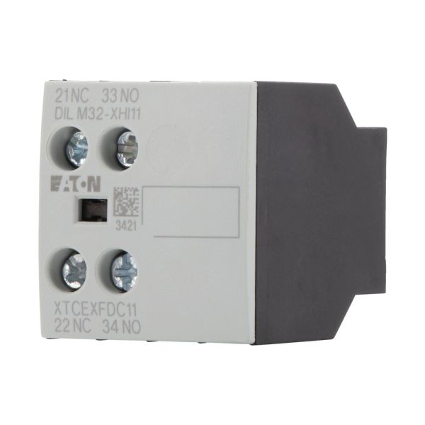 Auxiliary contact block, 2-pole, Ith= 16 A, 1 N/O, 1 N/C, front mounting, screw terminals, DILM7-10 - DILM38-10 – 277376