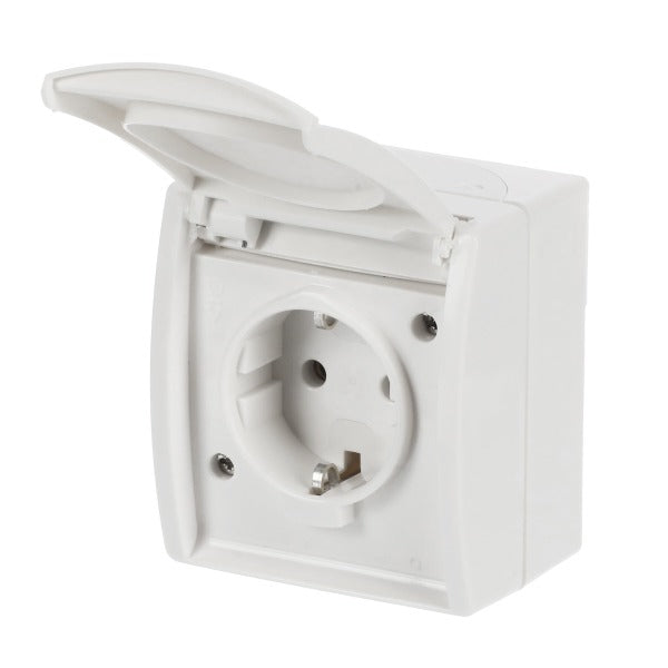 BUSCH-JAEGER FR AP Steckdose Ocean IP44, alpinweiß   – 2CKA002083A0834