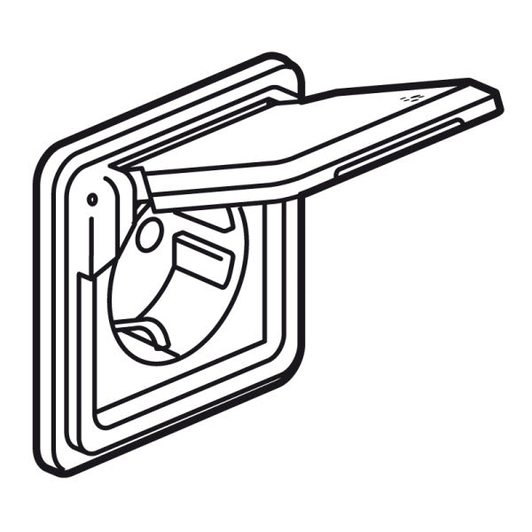 Socket (SK) increased touch protection hinged cover Soliroc IK10 grey - 077835
