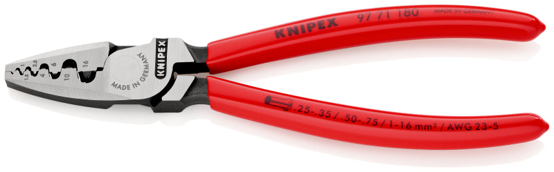 Crimpzange Aderendhülsen mit Kunststoff, 180 mm, 0,5-16 mm² – 97 71 180