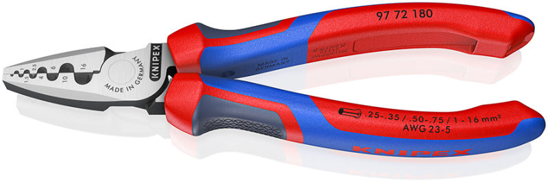 Crimpzange für Aderendhülsen mit Comfort-Griffen 180 mm