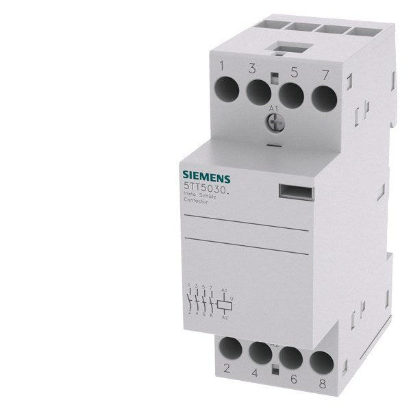 INSTA contactor with 4 normally open contacts for AC 230V, 400V 25A control AC/DC 24V – 5TT50302