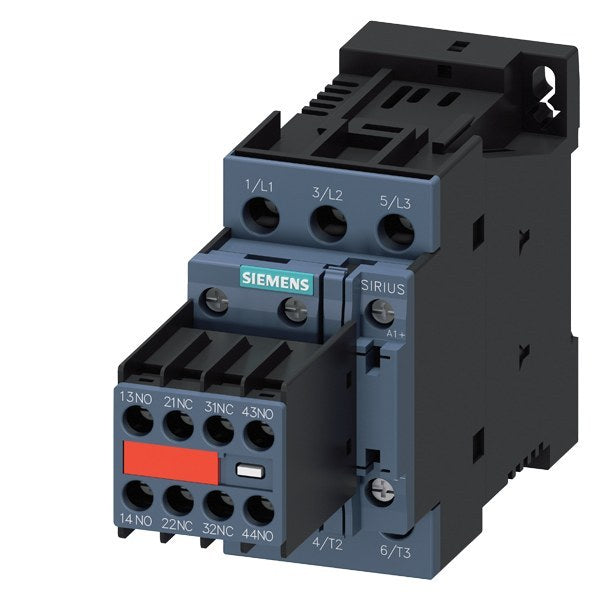 Schütz, AC-3e, 38 A/18,5 kW/400V, 3-polig, DC 24V, 2S+2Ö, Schraubanschluss – 3RT20281FB443MA0