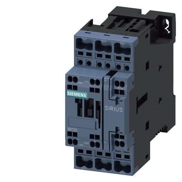 Contactor, AC-3e, 17 A/7.5 kW/400V, 3-pole, DC 24V, 1 NO + 1 NC, spring-loaded terminal – 3RT20252BB40