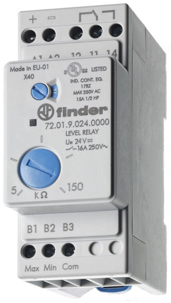 Niveauwächter, leitfähige Flüssigkeit, 1 W 16A, einstellb.5-150 kOhm, für 230VAC – 72.01.8.240.0000