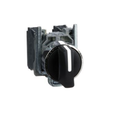Wahlschalter, XB4, Metall, 22mm, 3 Stell., Mi rastend, Li/Re tastend, 2S – XB4BD53