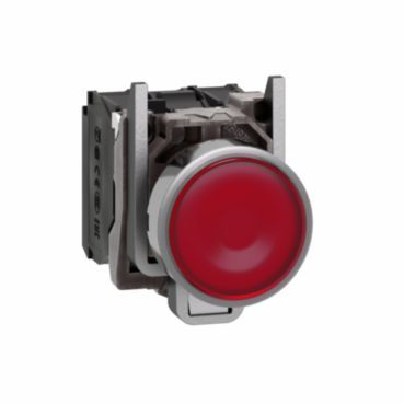 Leuchtdrucktaster, XB4, Metall, 22mm, rot, LED, glatte Kalotte, 1S+1Ö, 24VACDC – XB4BW34B5