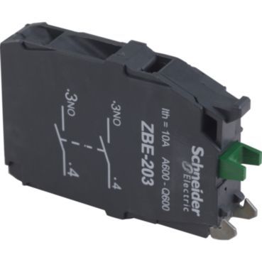 Hilfsschalter Kontaktblock XB4+XB5, 22mm, 30mm, SK, doppelt, 2S – ZBE203