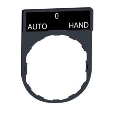 Schildträger 30x40mm, für Ø 22 Geräte, m. Schild AUTO-O-HAND – ZBY2385