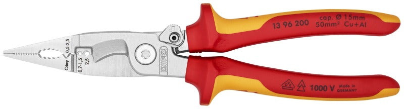 Elektro-Installationszange verchromt 200 mm, VDE, Feder – 13 96 200