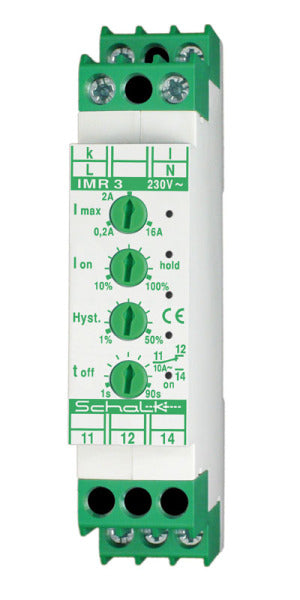 Current monitoring relay 230V AC, 3 measuring ranges 0.1-16A