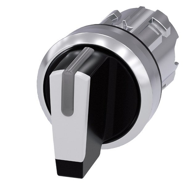 Illuminated toggle switch, 22mm, round, metal, high-gloss, white – 3SU10522BM600AA0