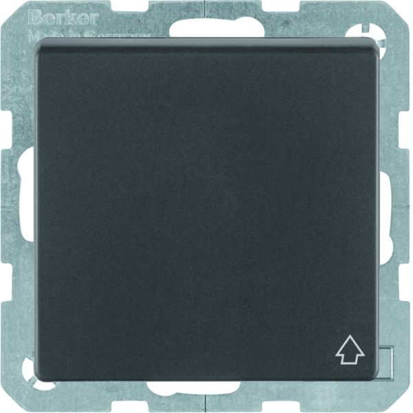 BERKER Steckdose SCHUKO mit Klappdeckel u. erh. BS Q.1/Q.3 anthrazit, samt   – 47516086