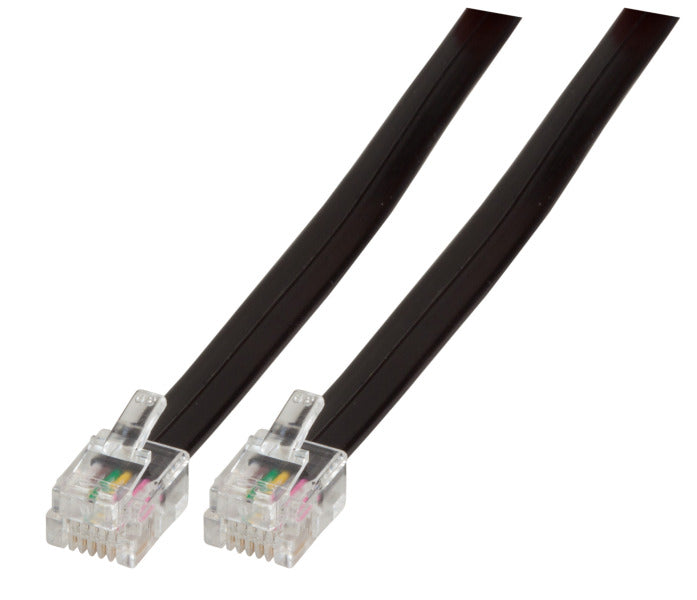 Modularkabel schwarz, 2 x RJ12 (6/6) Stecker, 1:1, 2,0 m – K2404SW.2
