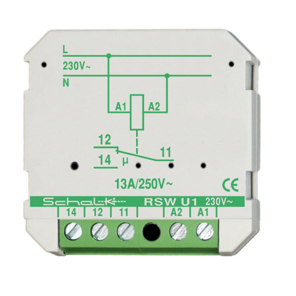 Switching Relay 230V AC, 1 Changeover Contact (Flush-mounted) – rswu19