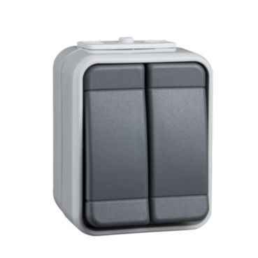 Serienschalter 10A AquaTop Steckklemme licht/basaltgrau – 441509