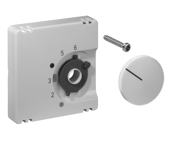 Deckelset für Raumtemperaturregler RTBSU / FTR 55x55 verkehrs-/studioweiß (RAL9016) glänzend – UN990086