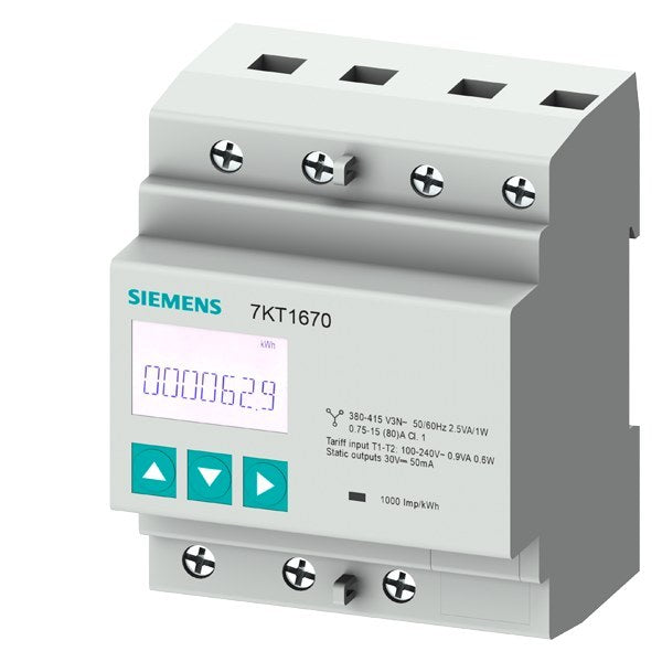 SENTRON Messgerät 7KT PAC1600, 3-phasig, 80 A, Hutschiene, M-Bus – 7KT1667