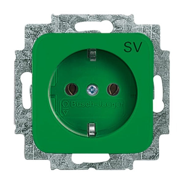 SCHUKO socket outlet insert with imprint SV green - Reflex SI – 2CKA002011A6259