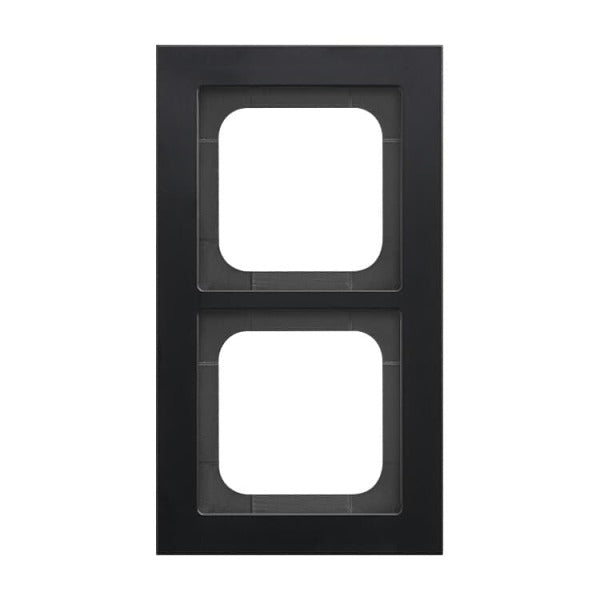 2-gang cover frame, matt black - Busch-axcentpur – 2CKA001754A4704